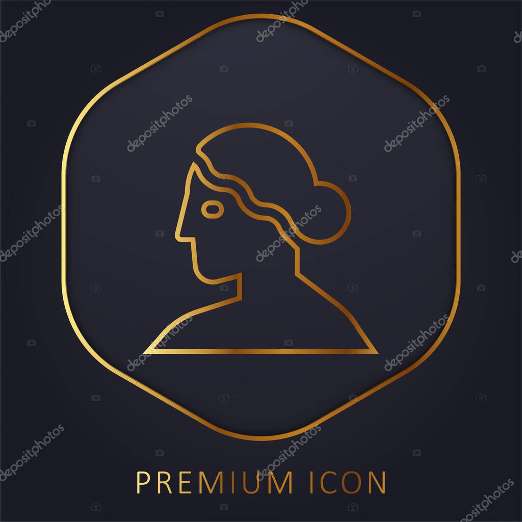 Aphrodite golden line premium logo or icon