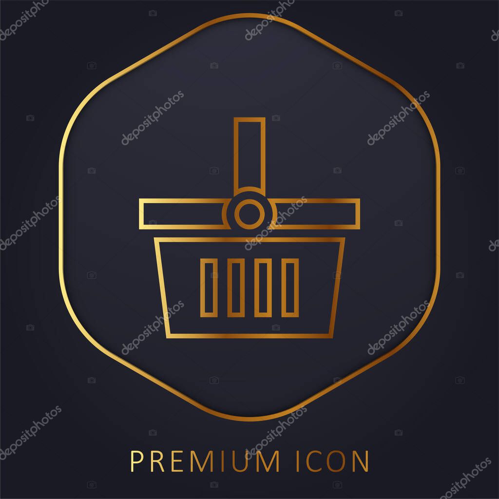 Basket golden line premium logo or icon
