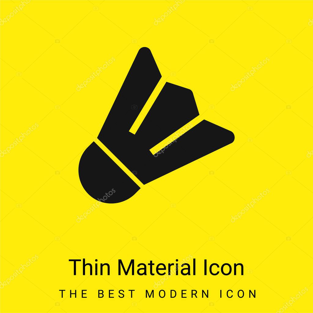 Badminton minimal bright yellow material icon