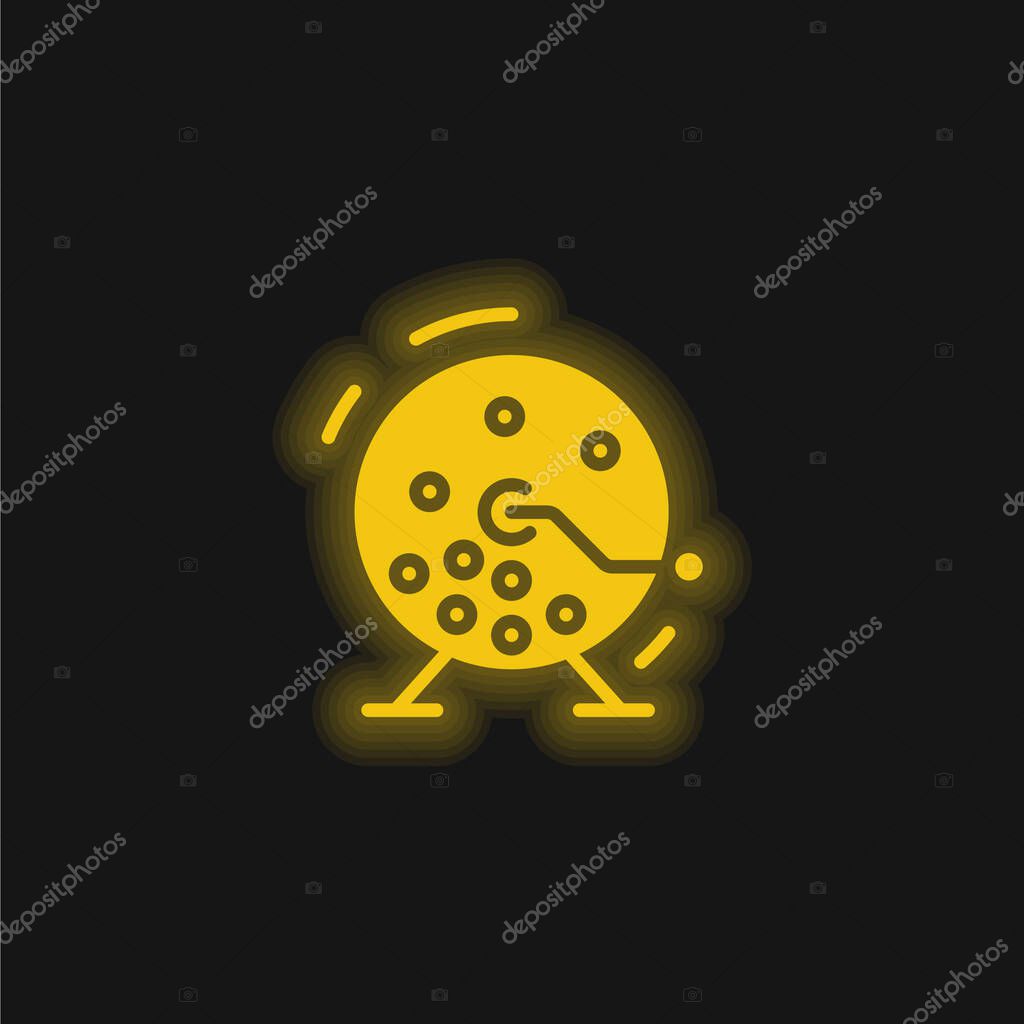 Bingo yellow glowing neon icon