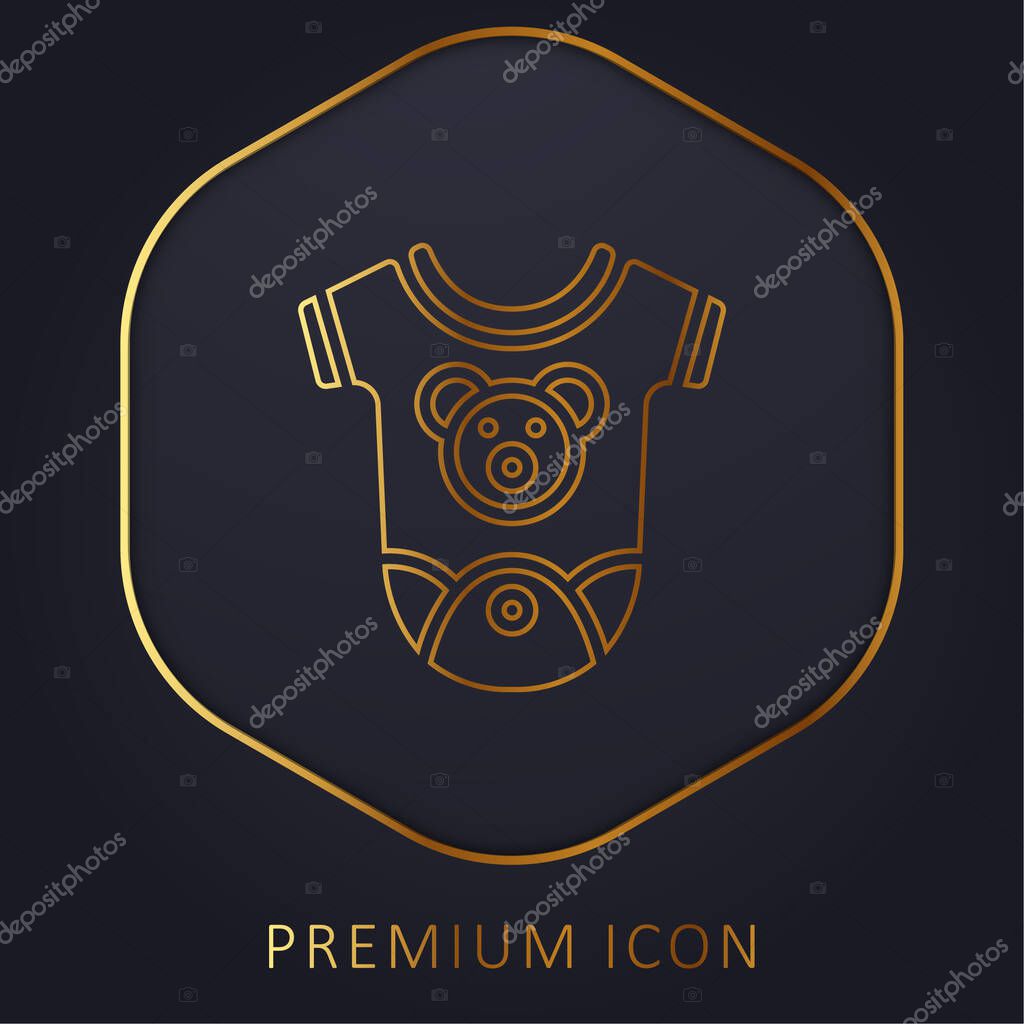 Baby Clothes golden line premium logo or icon