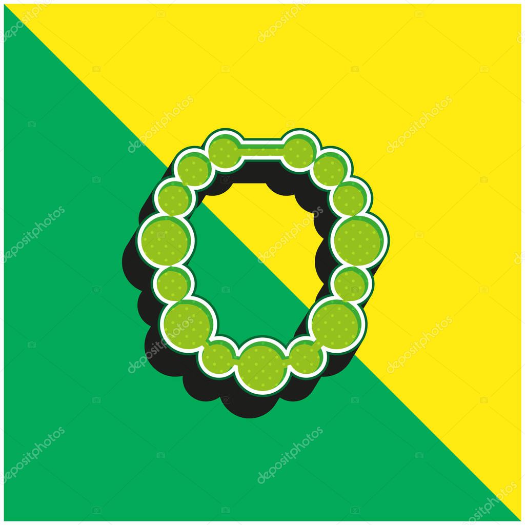 Beads Green and yellow modern 3d vector icon logo
