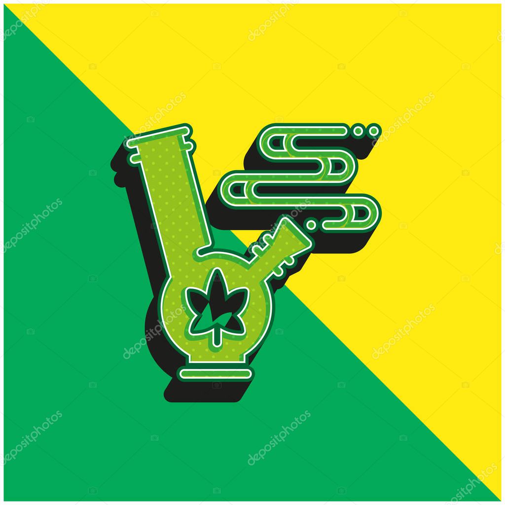 Bong Green and yellow modern 3d vector icon logo
