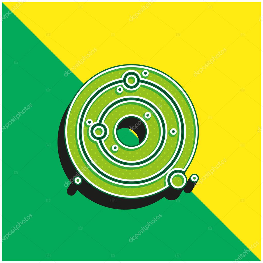 Astronomy Green and yellow modern 3d vector icon logo