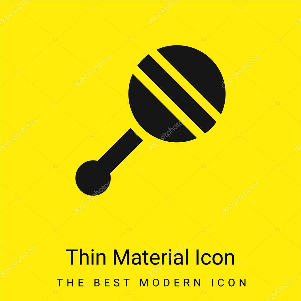 Baby Rattle minimal bright yellow material icon