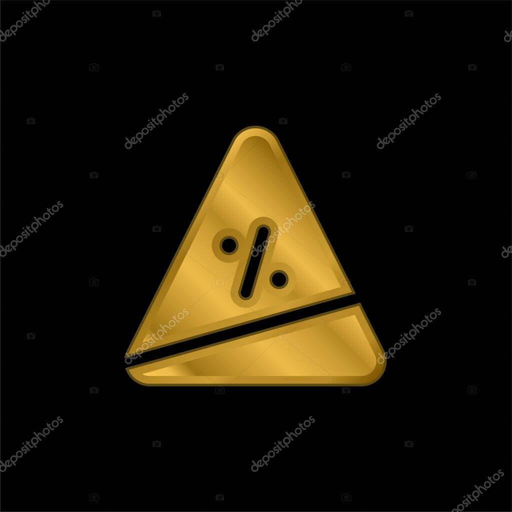 Ascent gold plated metalic icon or logo vector
