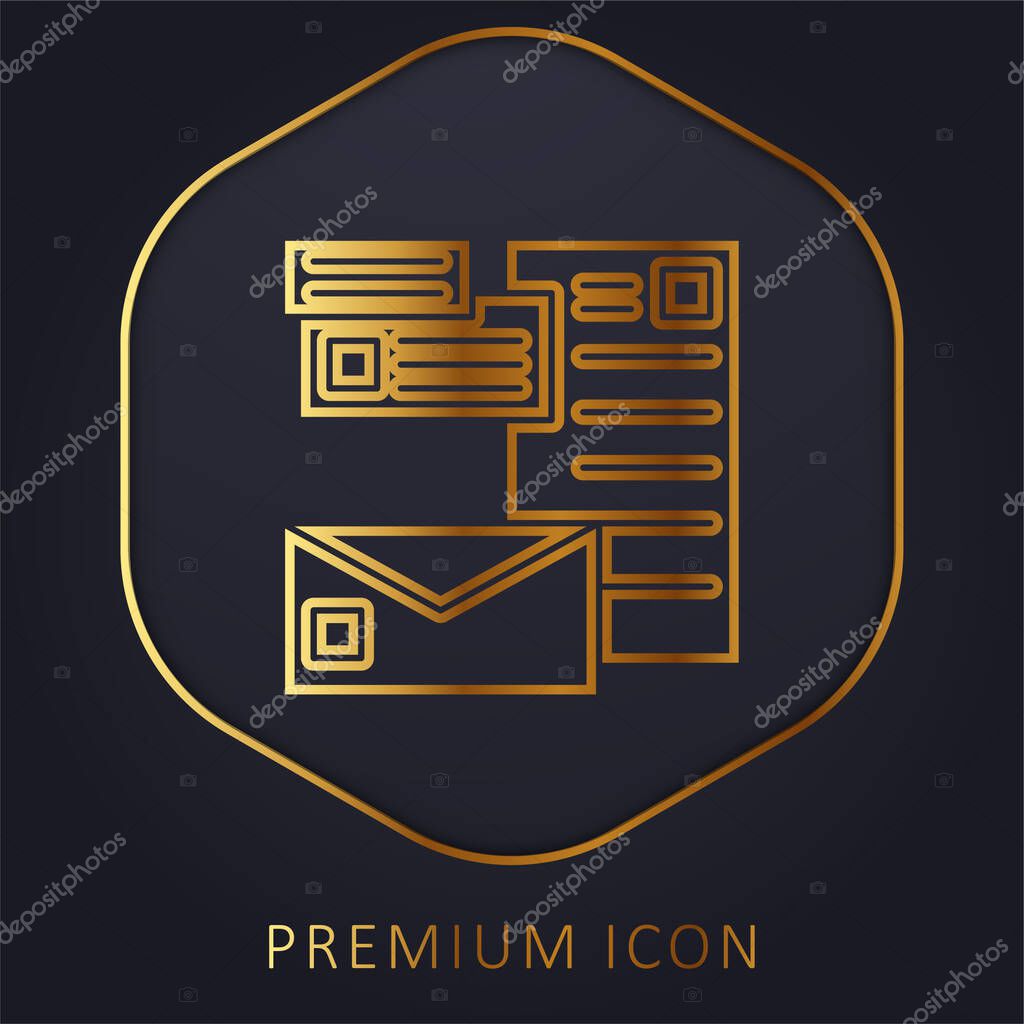 Branding golden line premium logo or icon