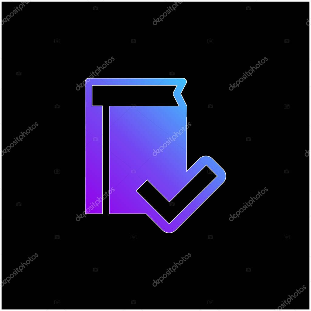 Book Verification Interface Symbol blue gradient vector icon