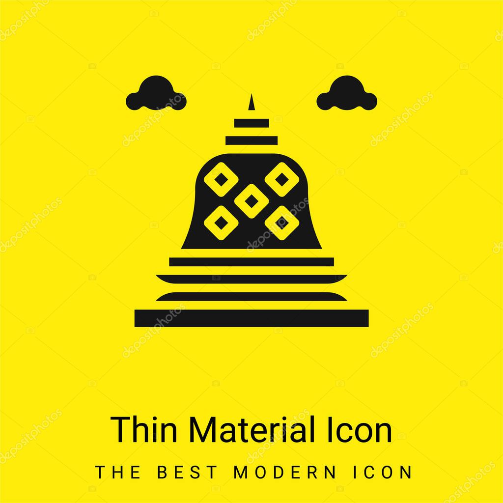 Borobudur minimal bright yellow material icon