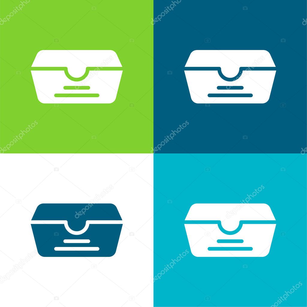 Box Flat four color minimal icon set