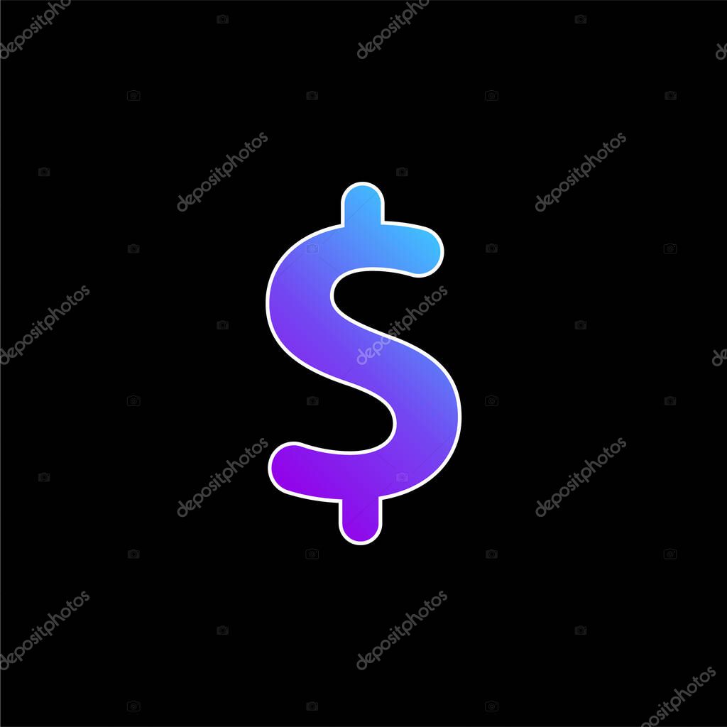 Big Dollar Sign blue gradient vector icon