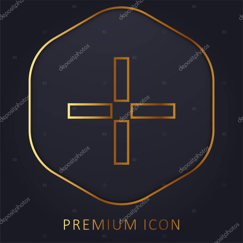 Bleed golden line premium logo or icon