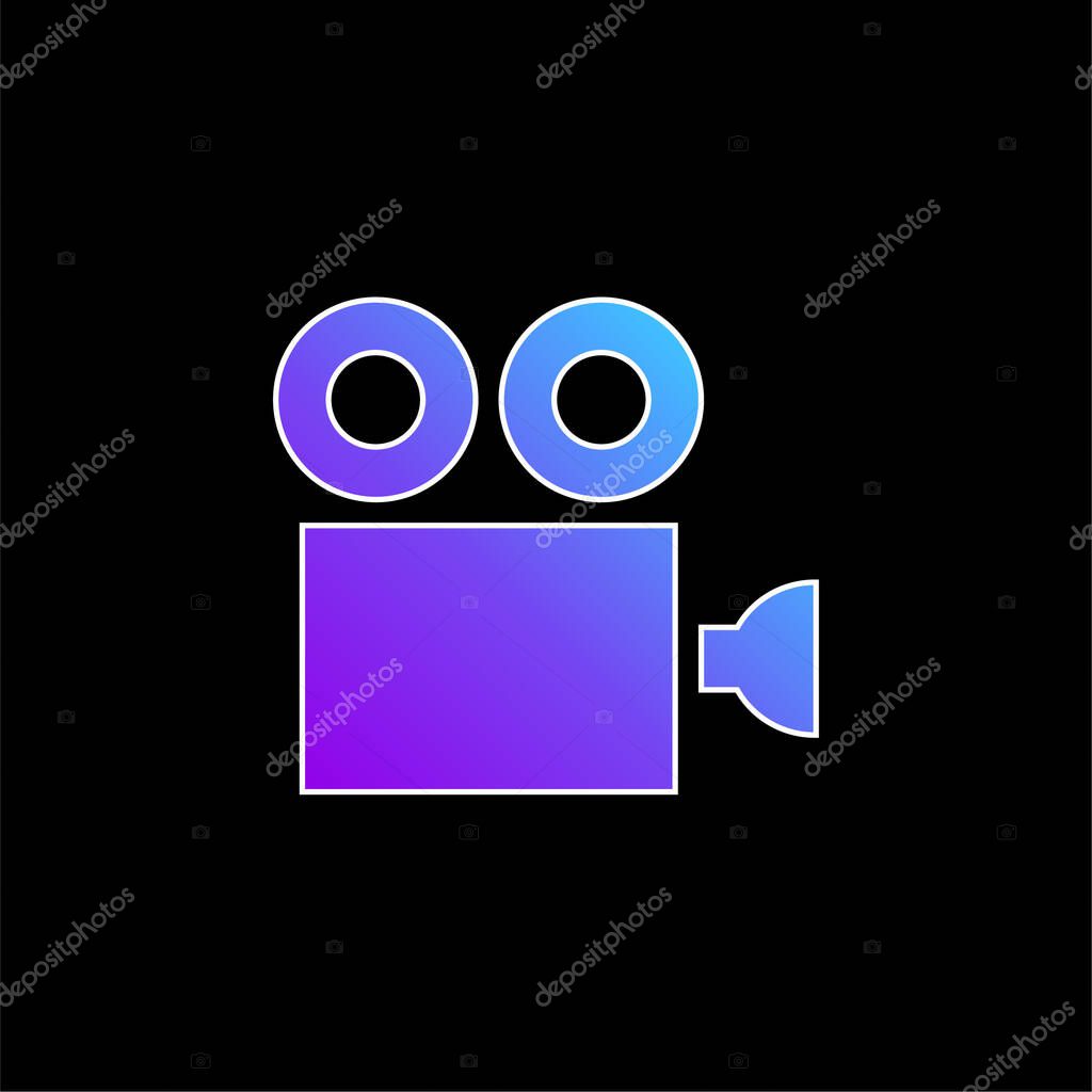 Antique Cinema Camera blue gradient vector icon