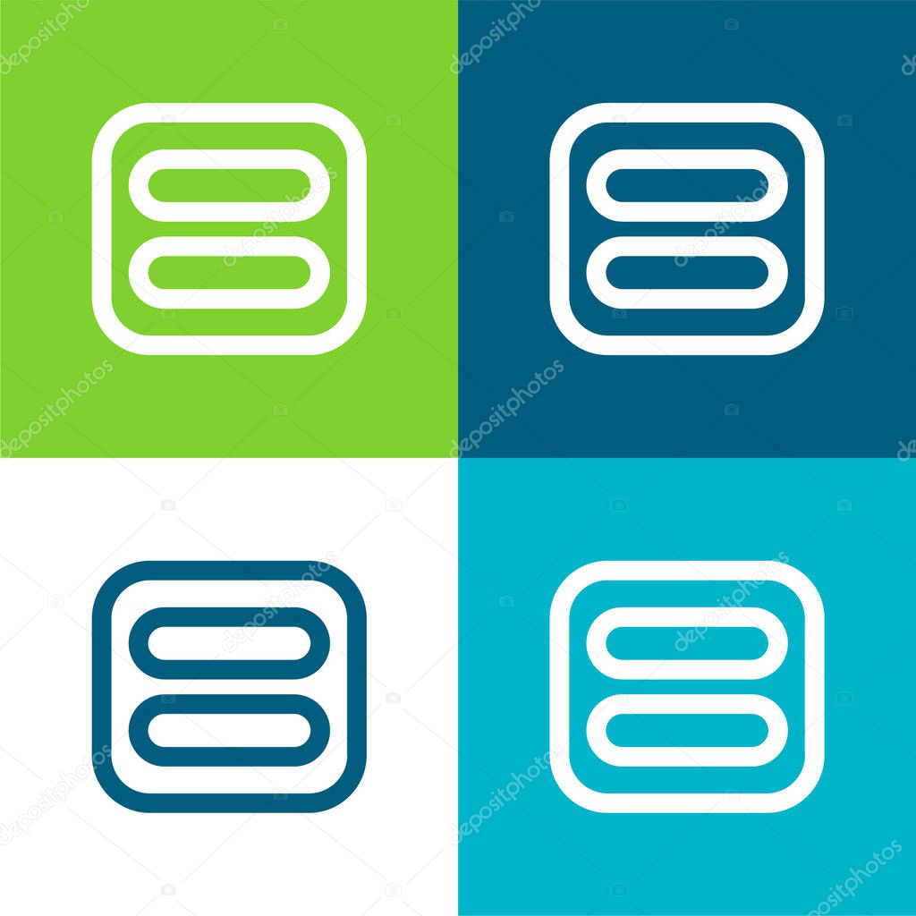 Activated Flat four color minimal icon set