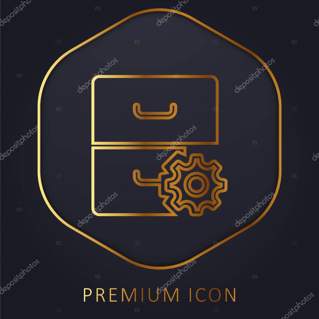 Archive golden line premium logo or icon