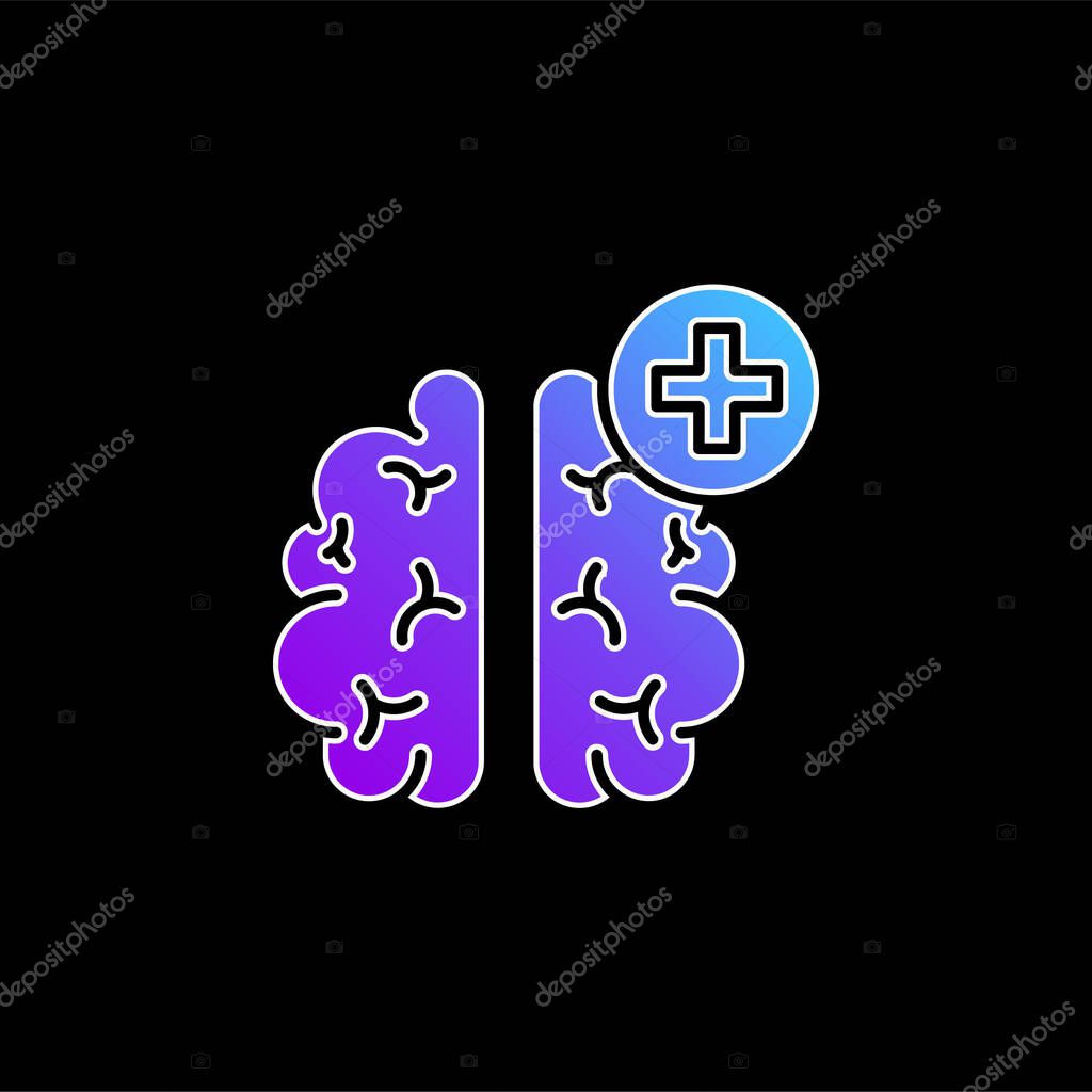 Brain blue gradient vector icon