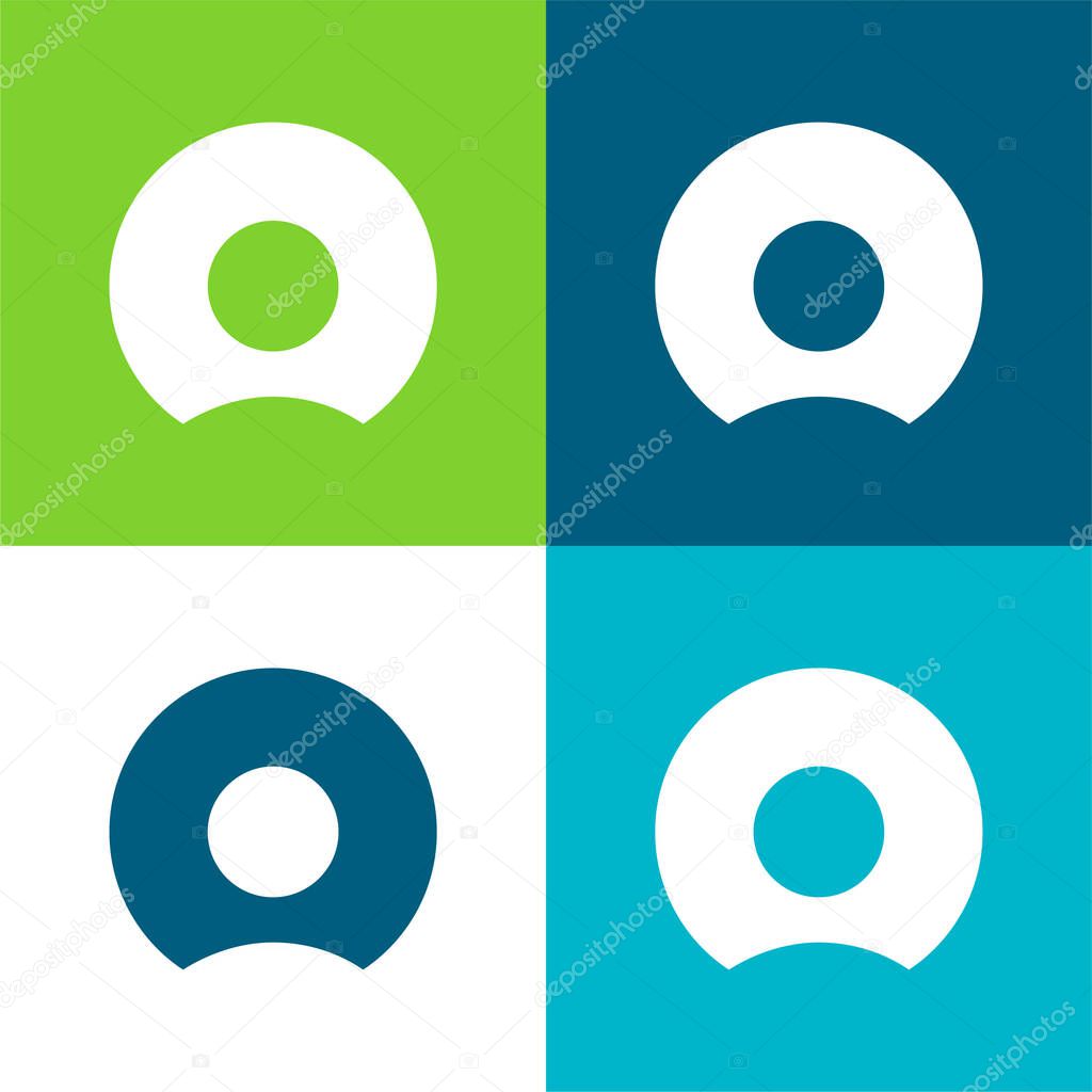 Bitten Donut Flat four color minimal icon set