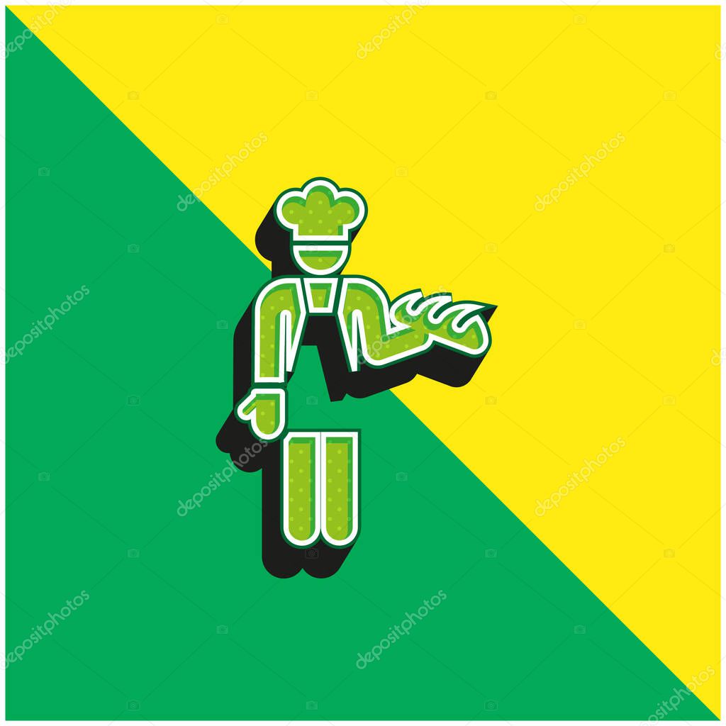 Baker Green and yellow modern 3d vector icon logo