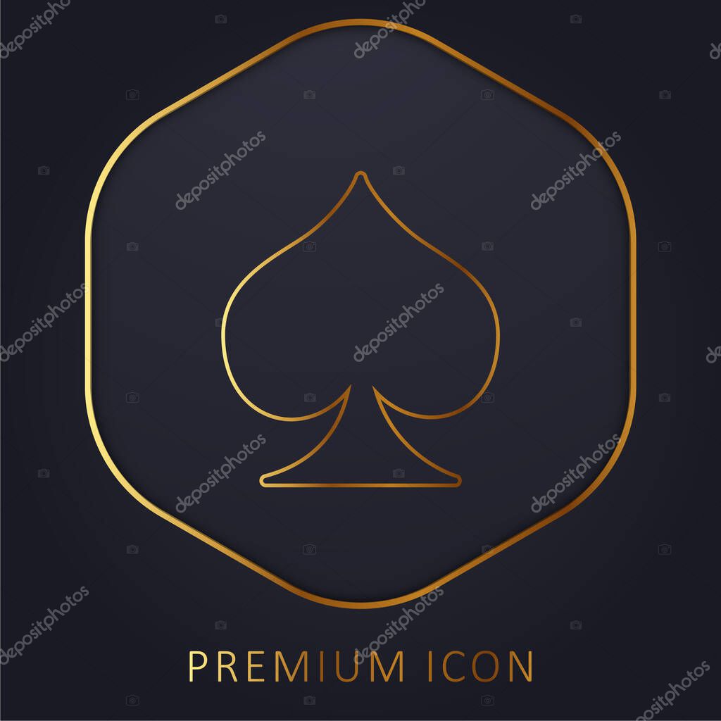 Ace Of Spades golden line premium logo or icon