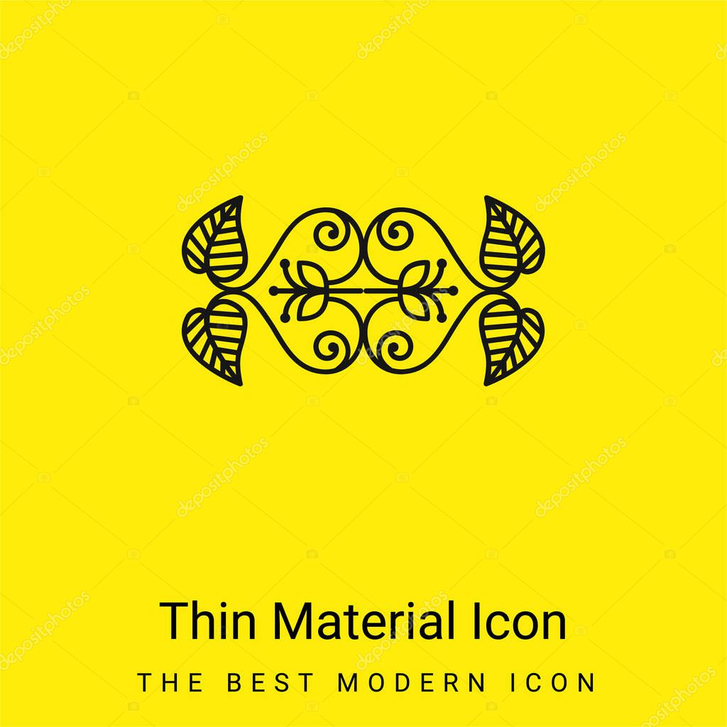 Beautiful Floral Design minimal bright yellow material icon
