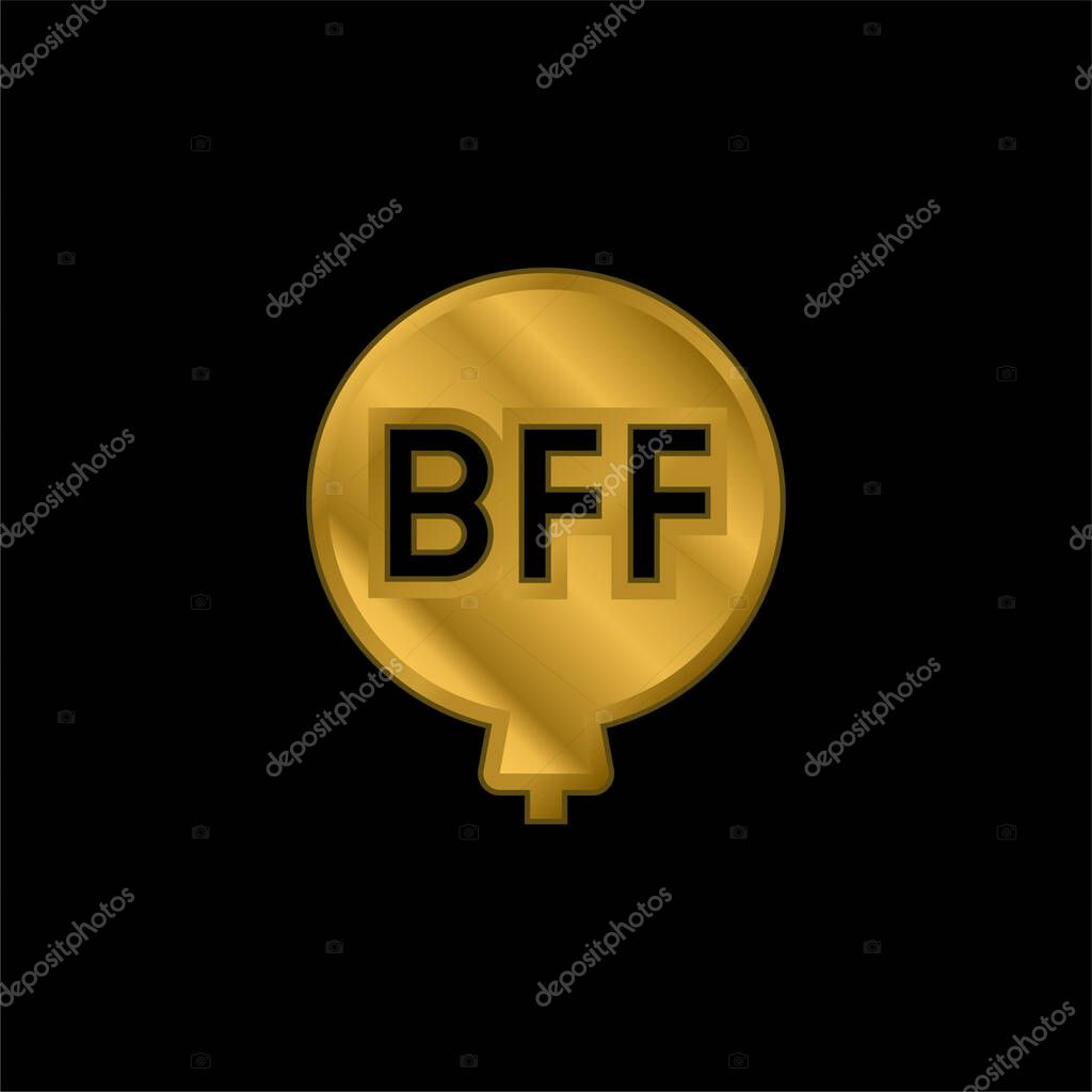 Balloon gold plated metalic icon or logo vector