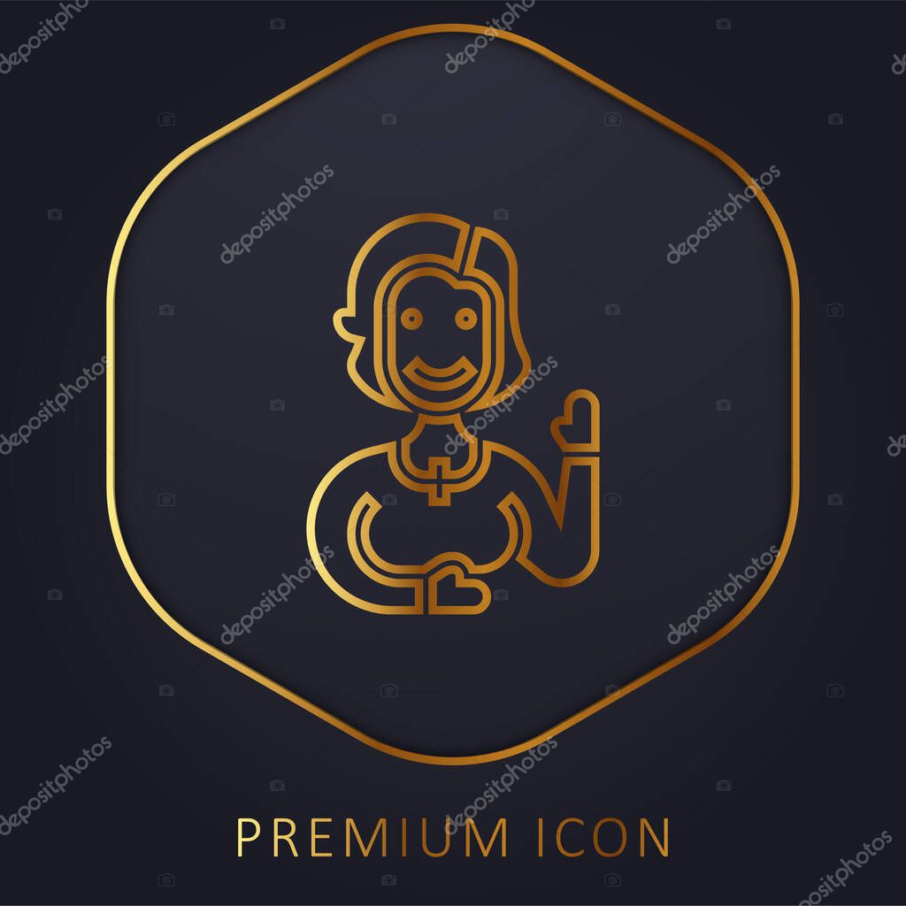 Aunt golden line premium logo or icon