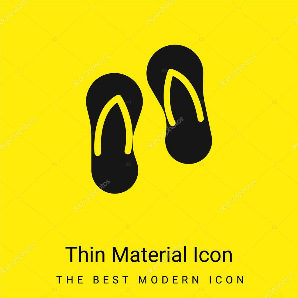 Beach Slippers minimal bright yellow material icon