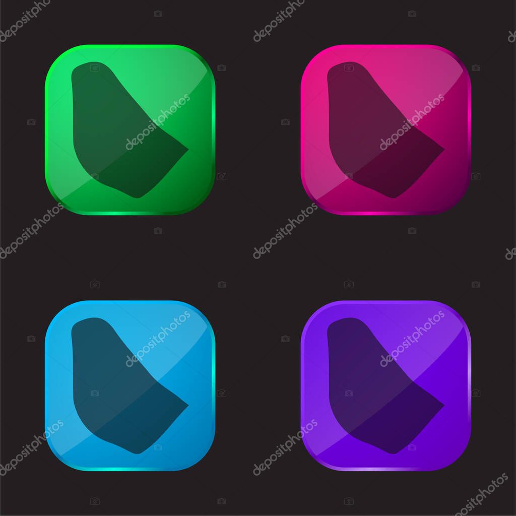 Barbados four color glass button icon