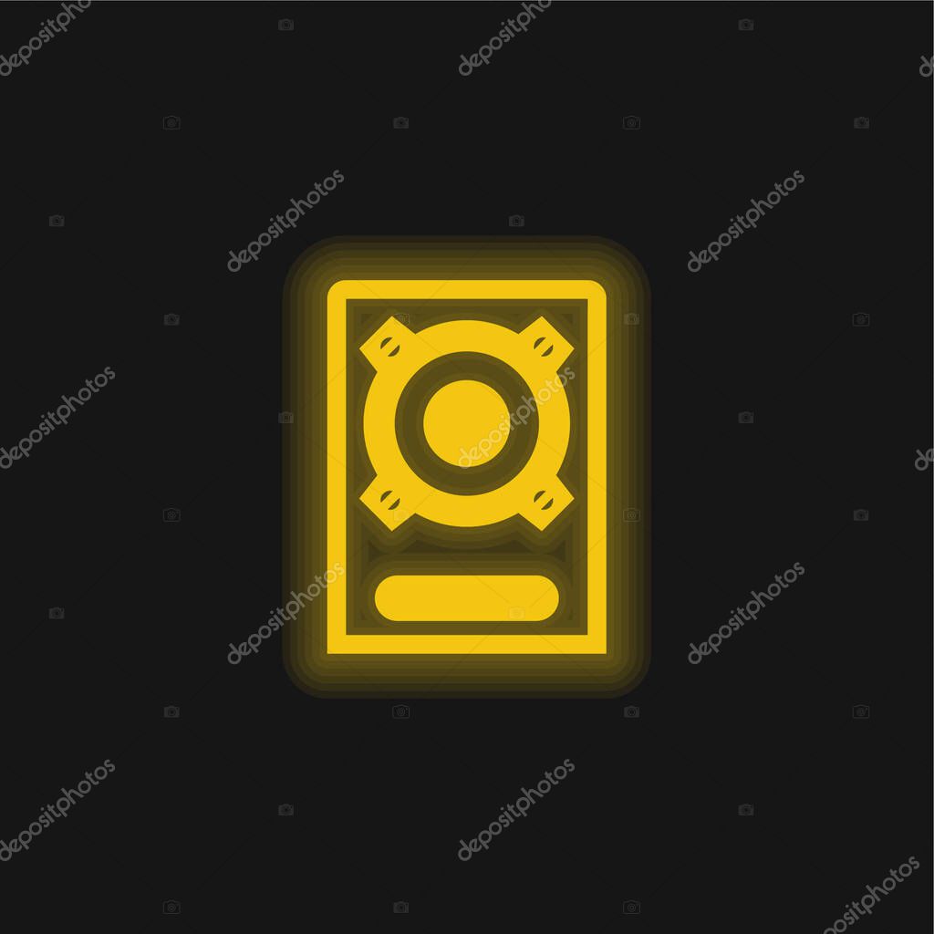 Boombox Speaker yellow glowing neon icon