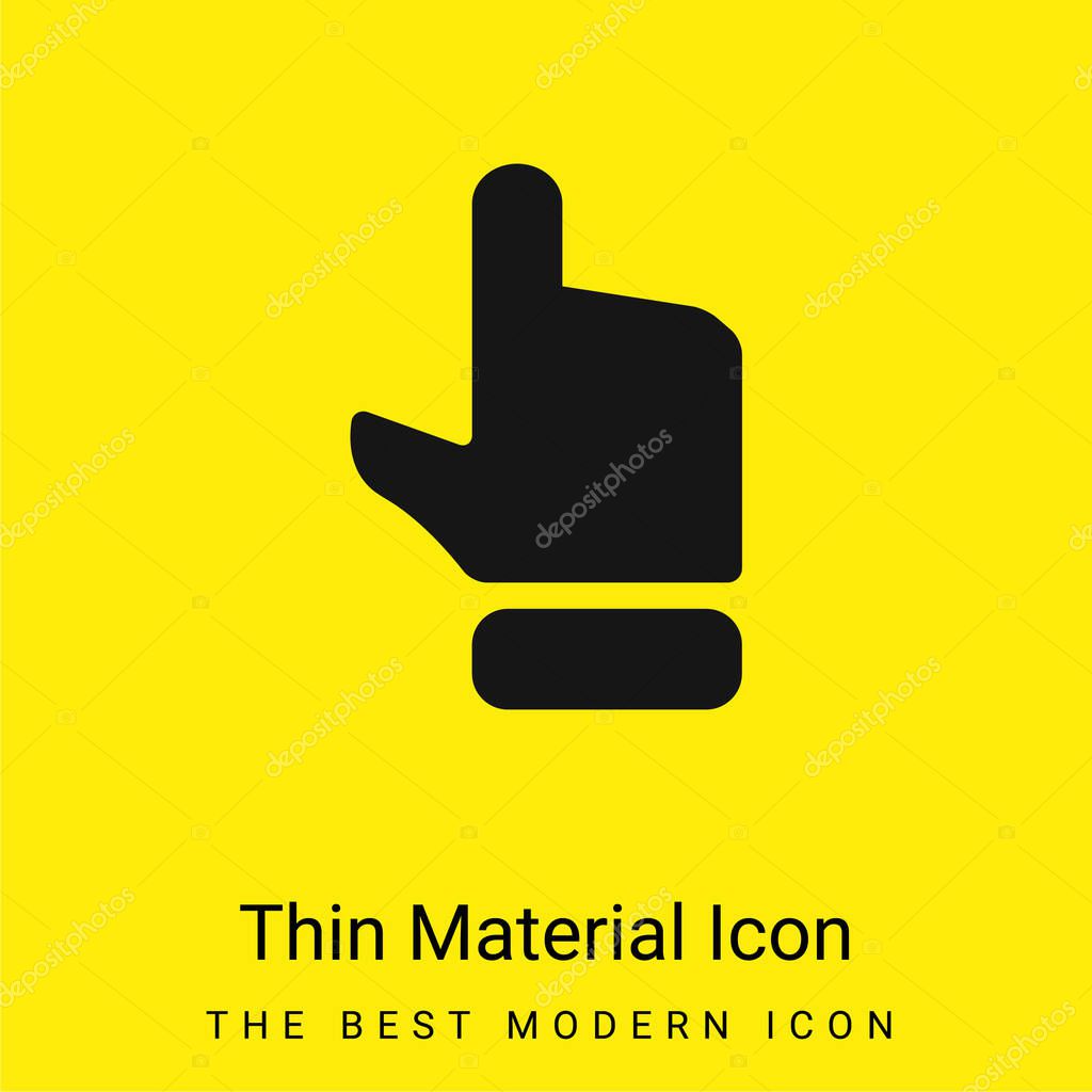 Black Hand Finger Pointing Up minimal bright yellow material icon