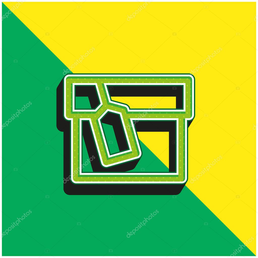 Box With Tag Green and yellow modern 3d vector icon logo