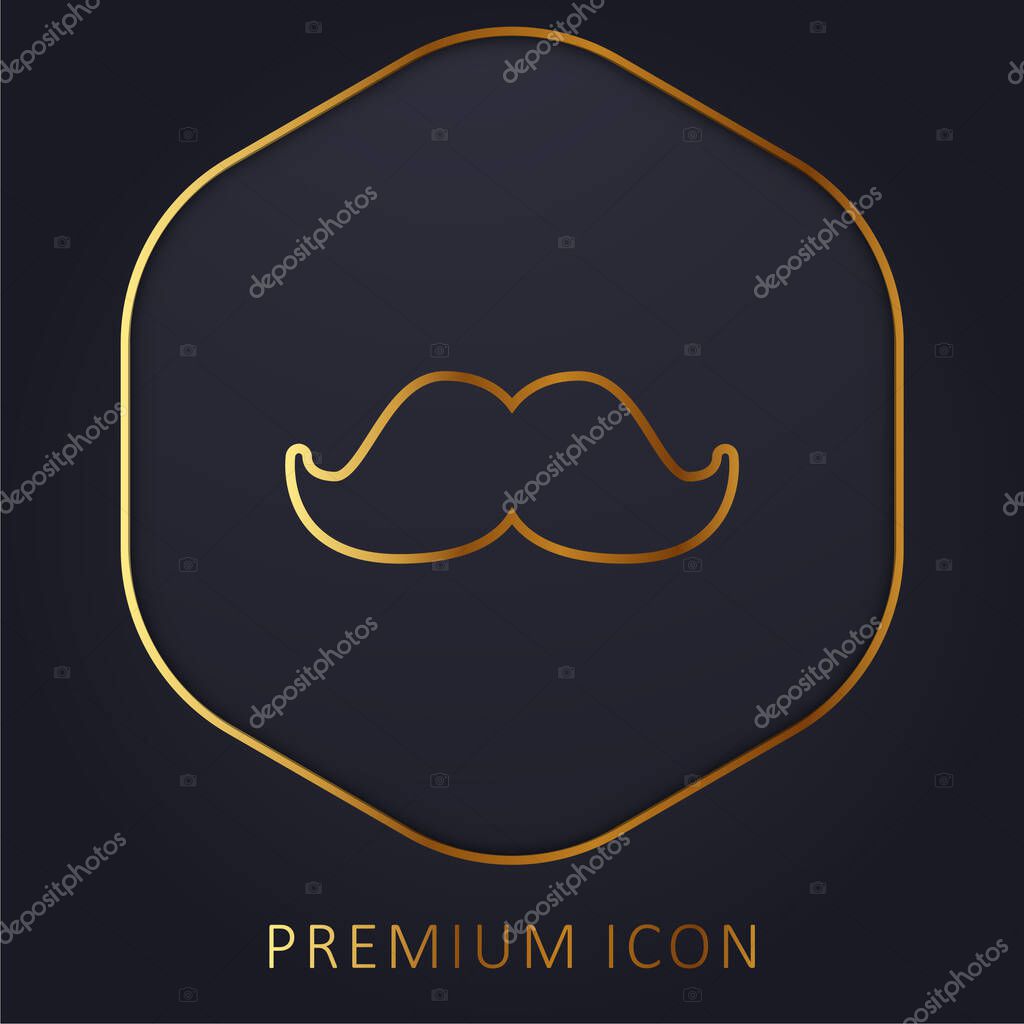 Big Moustache golden line premium logo or icon
