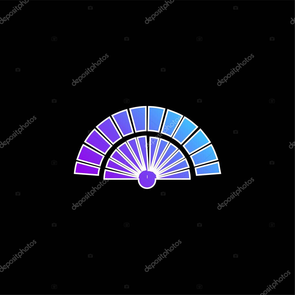 Black Flamenco Fan blue gradient vector icon