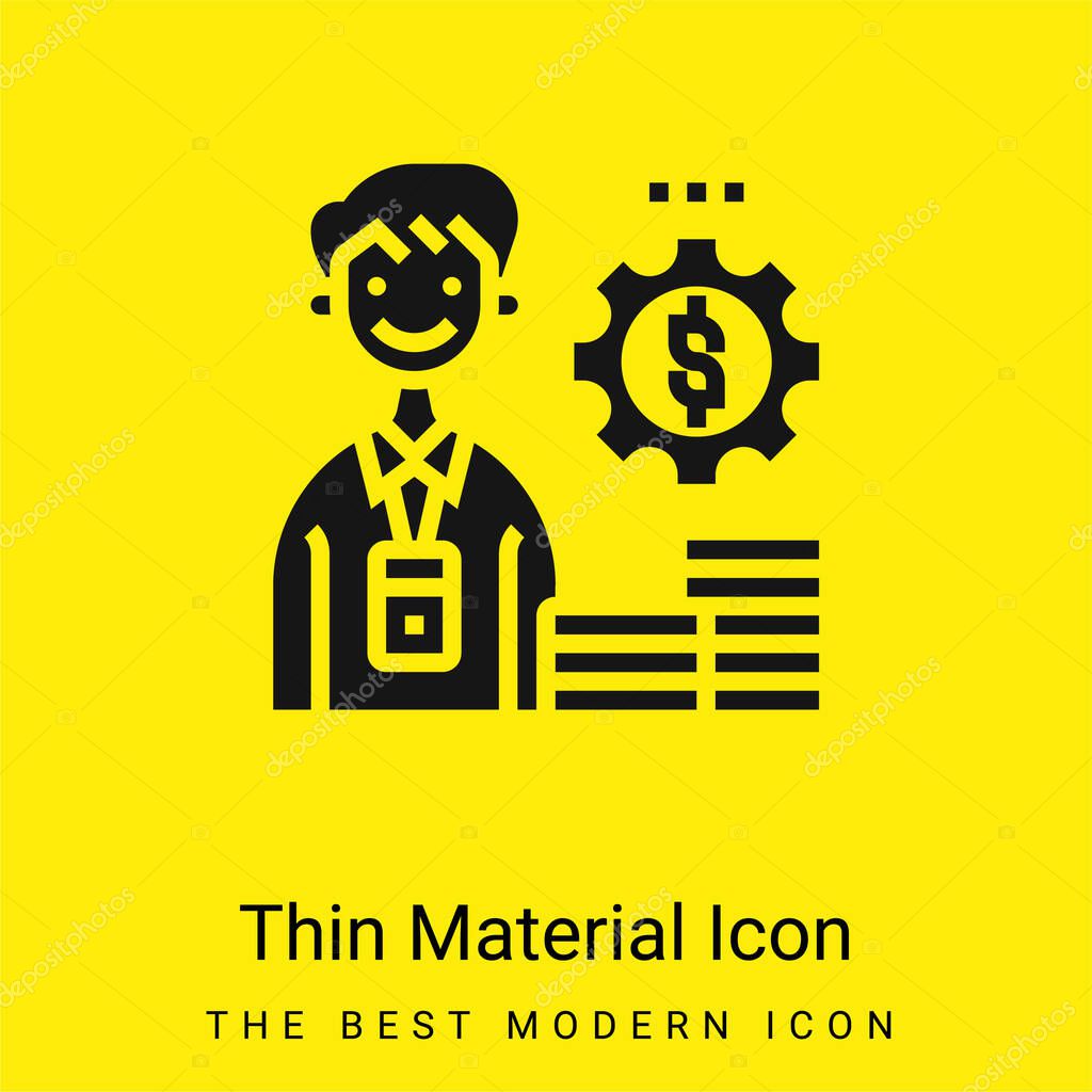 Accountant minimal bright yellow material icon