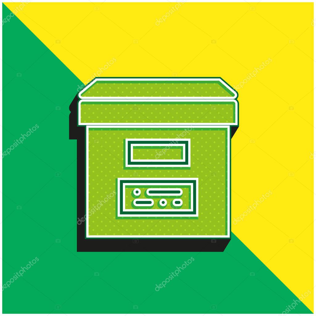Archive Green and yellow modern 3d vector icon logo