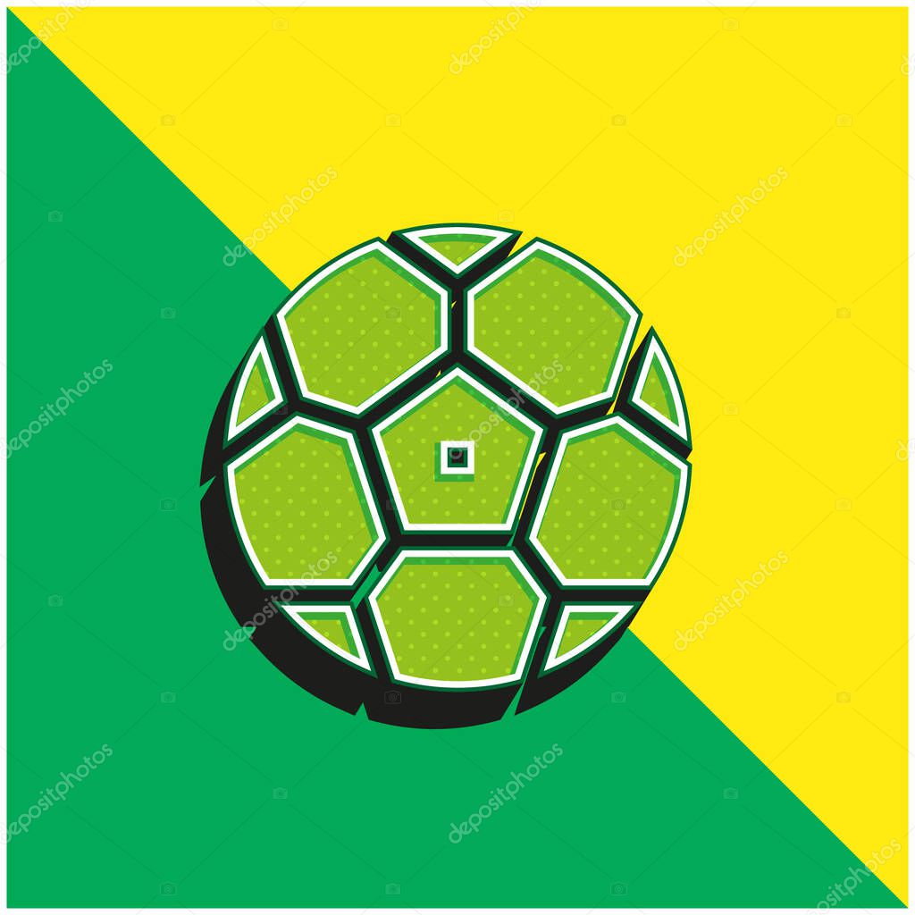 Ball Green and yellow modern 3d vector icon logo