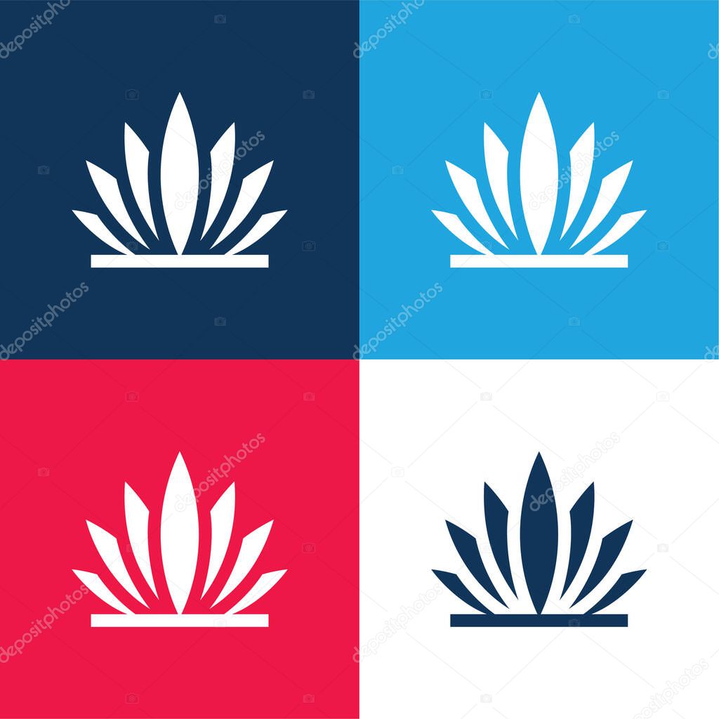 Agave blue and red four color minimal icon set