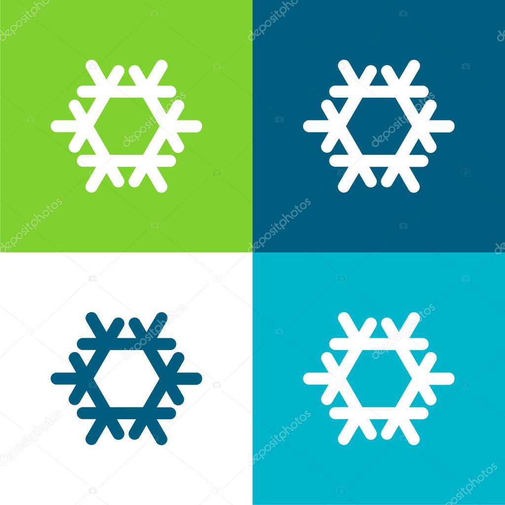 Air Conditioning Flat four color minimal icon set