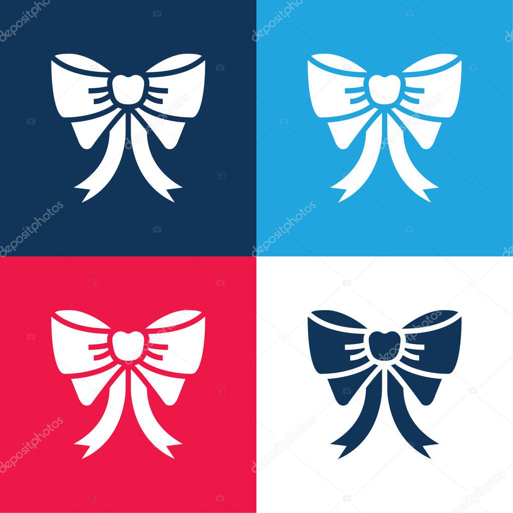 Bow blue and red four color minimal icon set