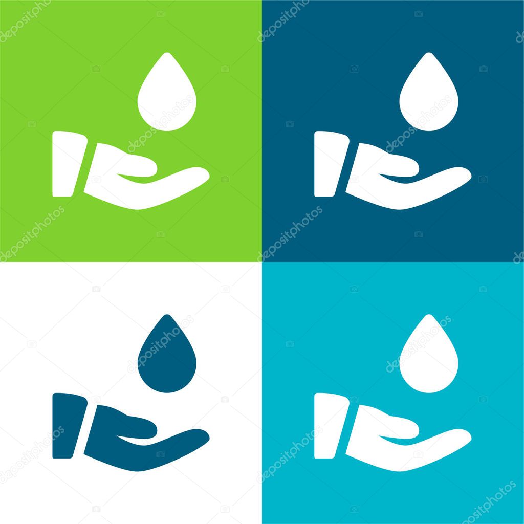 Blood Flat four color minimal icon set