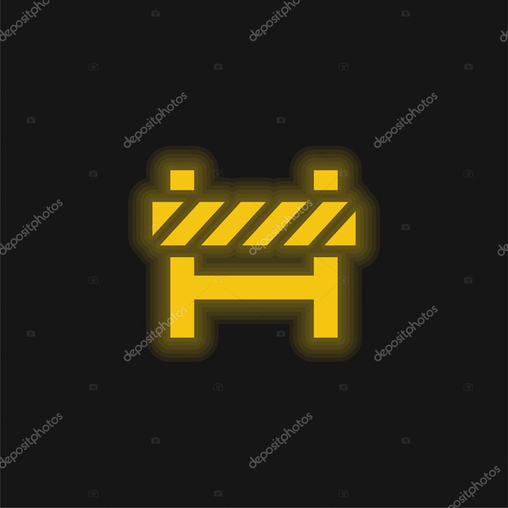 Barrier yellow glowing neon icon