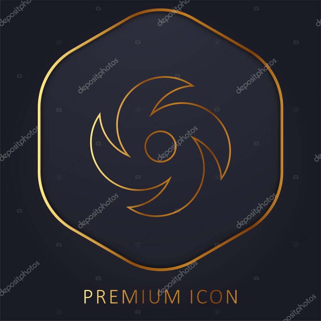 Black Hole golden line premium logo or icon