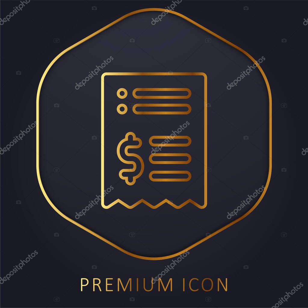 Bill golden line premium logo or icon
