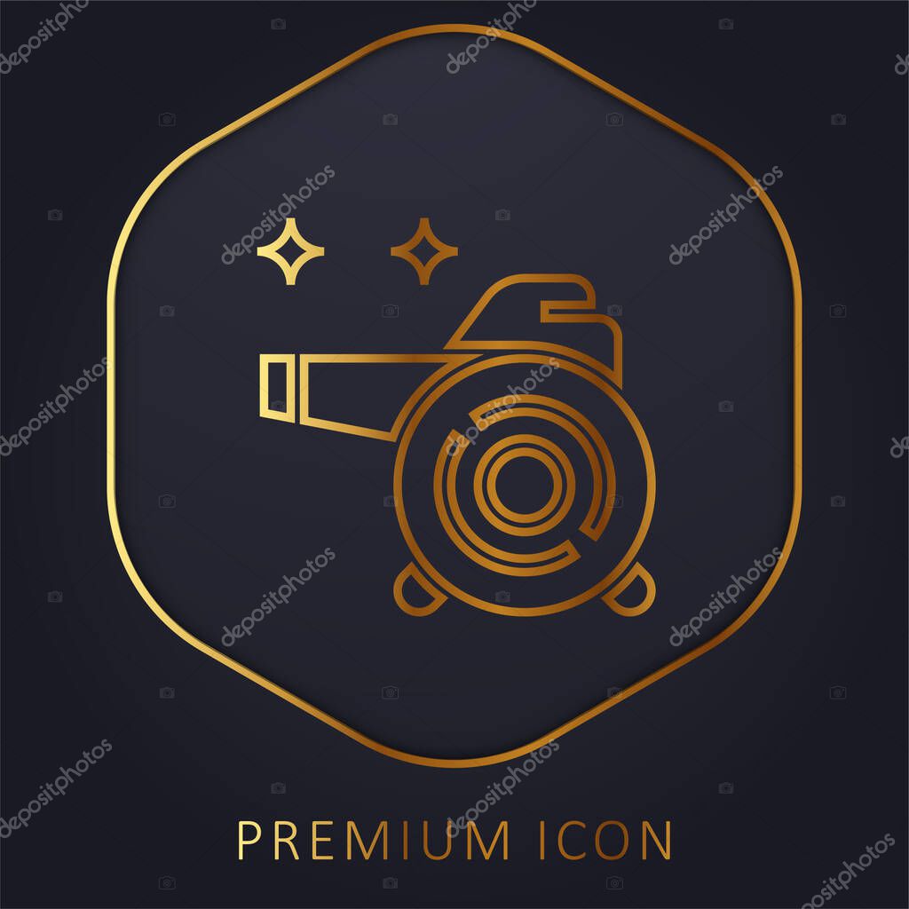 Air Blower golden line premium logo or icon