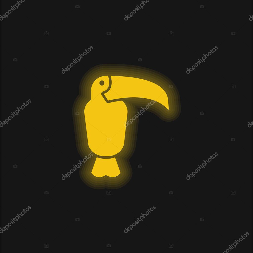 Animal yellow glowing neon icon