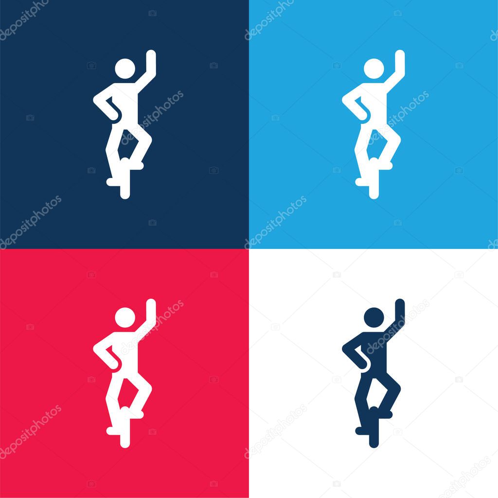 Acrobat blue and red four color minimal icon set