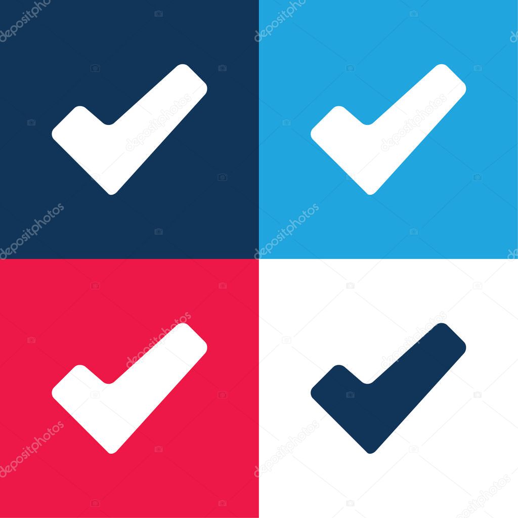 Approve Signal blue and red four color minimal icon set