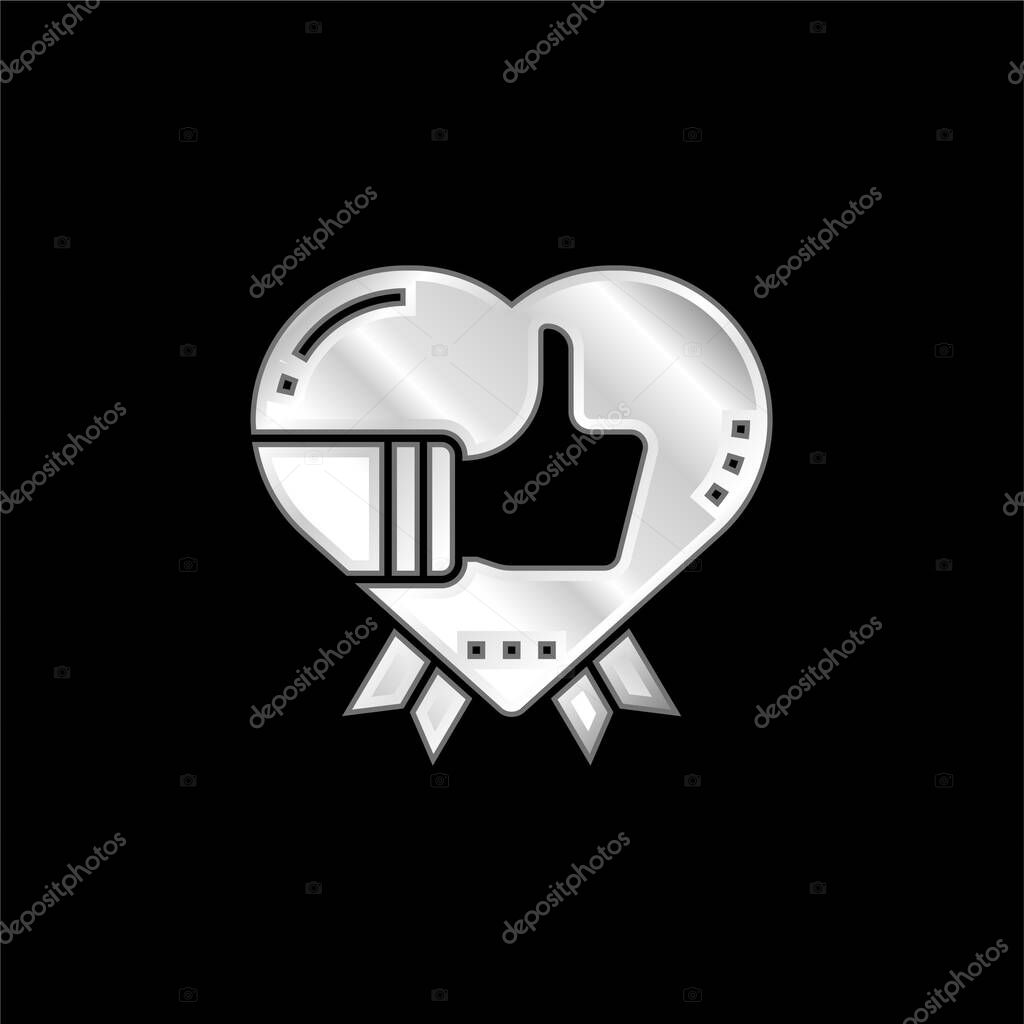 Appreciation silver plated metallic icon