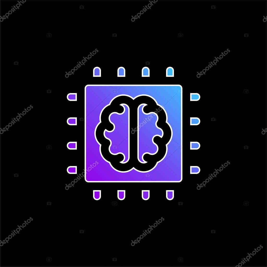 Artificial Intelligence blue gradient vector icon