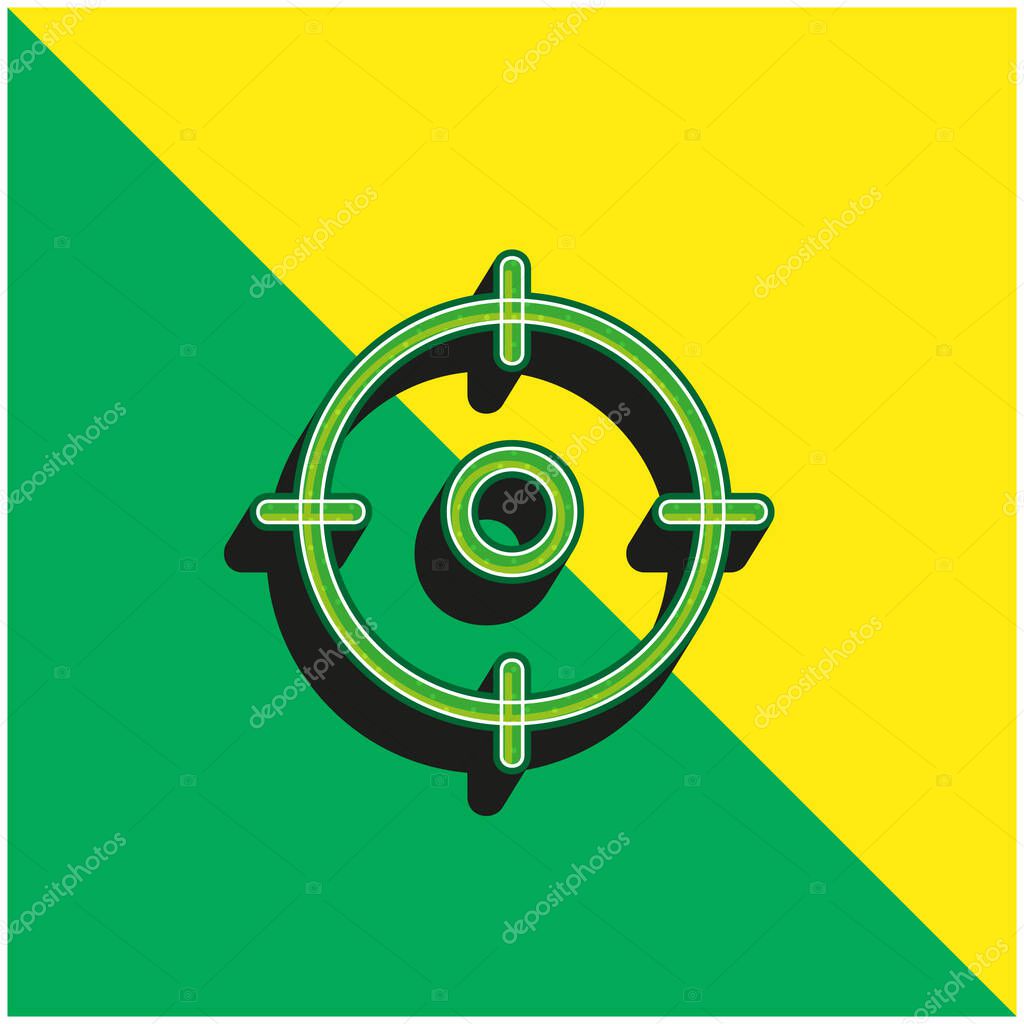 Aim Green and yellow modern 3d vector icon logo